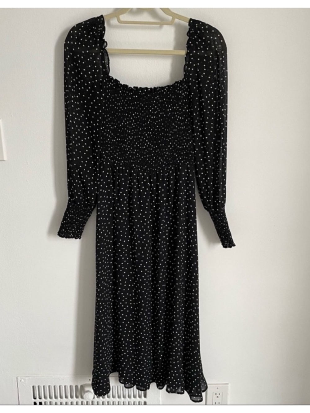 Reformation polka dot midi dress